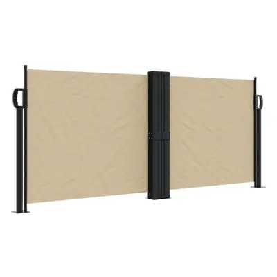 (beige, x cm) vidaXL Retractable Side Awning Outdoor Privacy Screen Shade Black 120x1200 cm