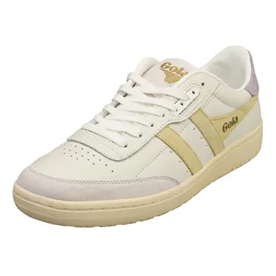 (6) Gola Falcon Womens Casual Trainers in White Lemon