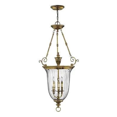 3 Bulb Ceiling Pendant Light Fitting Burnished Brass LED E14 60W Bulb