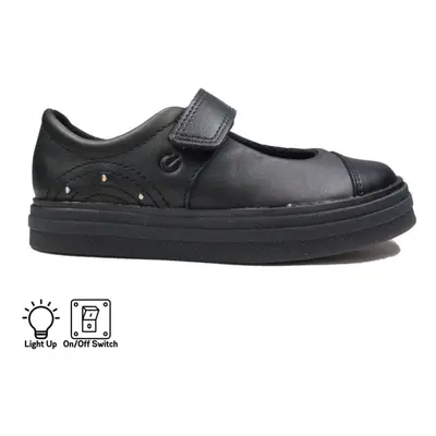 (9 (Children's)) Flare Shine Toddler Black Leather Childrens Light Up School Shoes