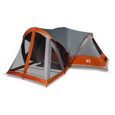 (Grey and orange) vidaXL Family Tent Tipi 8-Person Lightweight Camping Tent Green Waterproof