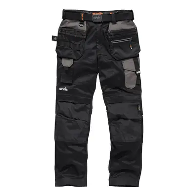 (34S, Black) Mens Safety & Workwear Pro Flex Holster Trousers Black