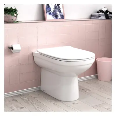 Back to Wall White Ceramic Toilet Pan with Soft Closed Seat