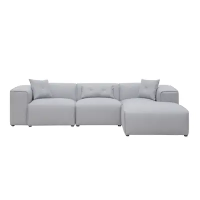 Corner Sofa DOLVA Fabric Light Grey Left Hand