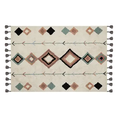 Cotton Area Rug x cm Multicolour ESKISEHIR