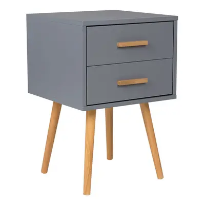 2 Drawer Bedside Table ALABAMA Grey