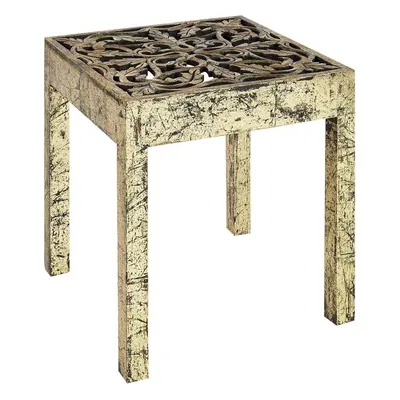 Mango Wood Side Table Gold and Black PALASI