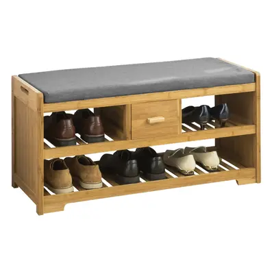 SoBuyÂ® FSR75-N, Bamboo Tiers Shoe Rack Shoe Bench