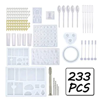 (227Â X Epoxy Moulding Kit) 48/277pcs Resin Casting Molds Kit Jewelry Pendant Silicone Mould Mak