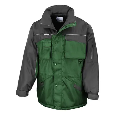 (M, Bottle Green/Black) Result Mens Workwear Heavy Duty Water Repellent Windproof Combo Coat