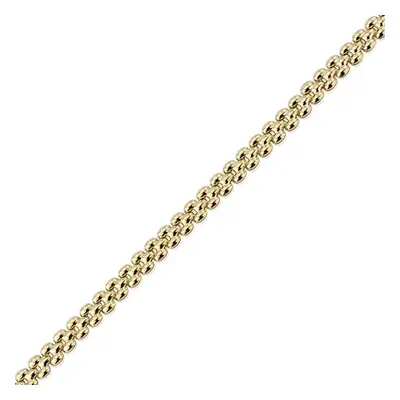 (7.25) Jewelco London Ladies 9ct Yellow Gold Gate Style Brick Link Necklace Bracelet 4mm 7.25"