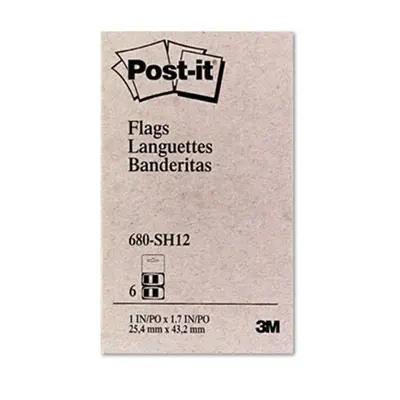 3M 680SH12 Flags in Dispensers Sign Here YW/Red 50-Flag Dispensers per Pack