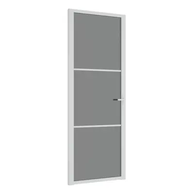 (White and dark transparent, x 201.5 cm (W x H)) vidaXL Interior Door ESG Glass and Aluminium Be