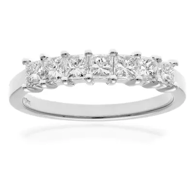 (J) Jewelco London Platinum Eternity Ring, J/I Certified Diamonds, Princess Cut, 0.75ct