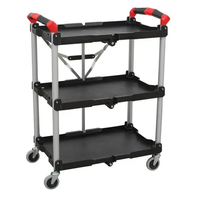 3 Level Folding Workshop Trolley - x x 855mm - 25kg Per Shelf - Foldable