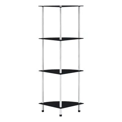 vidaXL 4-Tier Shelf Tempered Glass 30x30x100cm Bookshelf Storage Showcase