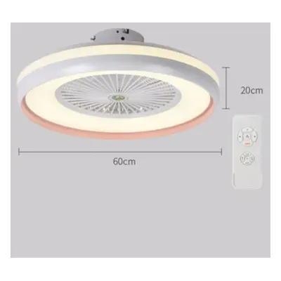 (Pink, 110V) Ceiling Fan with Lighting LED Light Color Temperature Adjustable Wind Speed Remote 