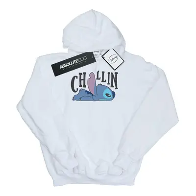 (S, White) Disney Mens Lilo And Stitch Chillin Hoodie