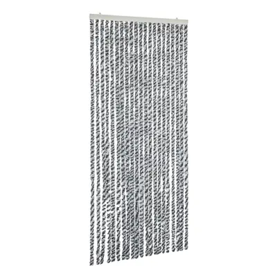 vidaXL Fly Curtain Fly Screen Grey and Black and White 100x200 cm Chenille