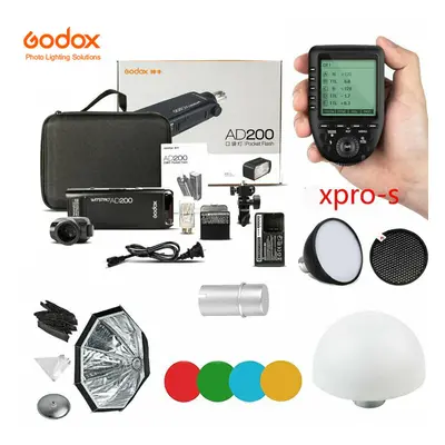 Godox 2.4 TTL HSS AD200 Flash+AD-S2 S11 S7+Xpro-S Trigger for Sony Kit