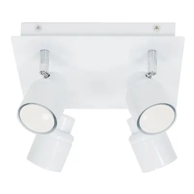 ValueLights Benton Matte White IP44 Square Way Flush Ceiling Light