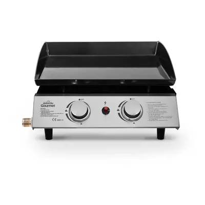 2 Burner Portable Gas Plancha 5kW BBQ Griddle, Stainless Steel - DG21