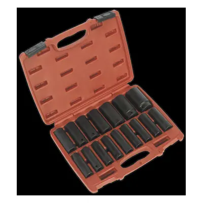 Impact Socket Set 16pc 1/2"Sq Drive Deep Metric