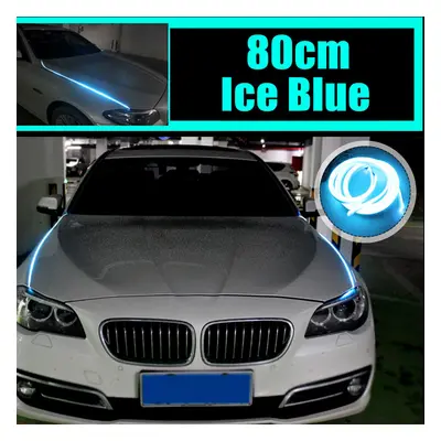 (Ice Blue) 2PCS Hood LED Light Strip Grilles Under Spoiler Scanning LED Knight Rider