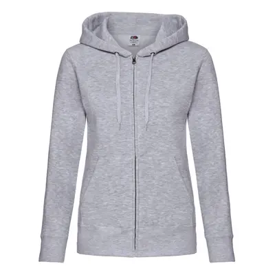 (XS, Heather Grey) Fruit of the Loom Womens/Ladies Premium Heather Zipped Lady Fit Hooded Jacket