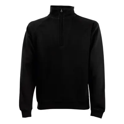 (4XL, Black) Fruit Of The Loom Mens Premium 70/30 Zip Neck Sweatshirt