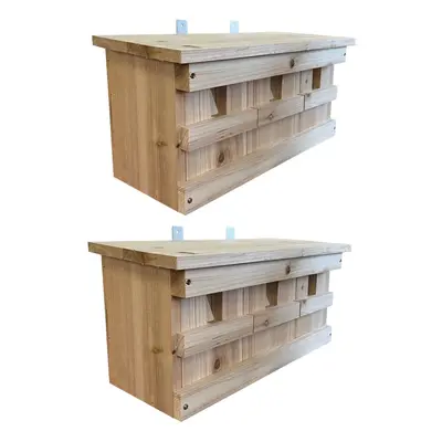 Sparrow Colony Wooden Nesting Box with Removable Nest Fronts Set of