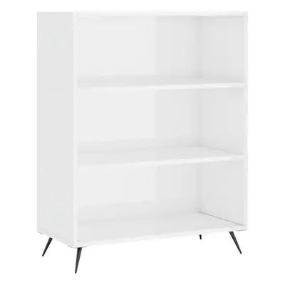 (high gloss white) vidaXL Bookcase Display Cabinet Sideboard Bookshelf Brown Oak Engineered Wood