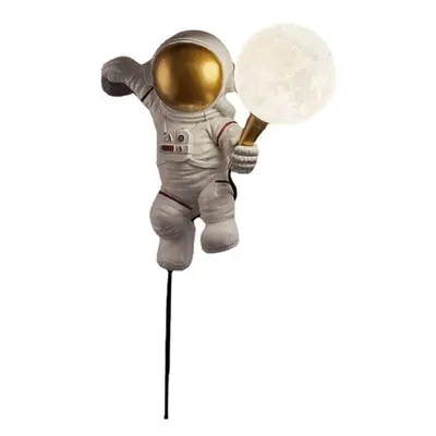 (Warm Light, Desk Lamp-Standing) Nordic LED Personality Astronaut Moon Children's Room Wall Lamp