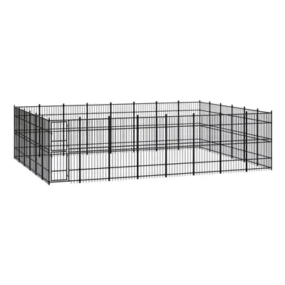 vidaXL Outdoor Dog Kennel Steel Outdoor Puppy Enclosure Dog Pet Supply Cage