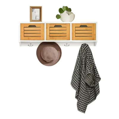 SoBuy FHK19-WN, Wall Coat Rack Wall Shelf Wall Storage Cabinet Unit