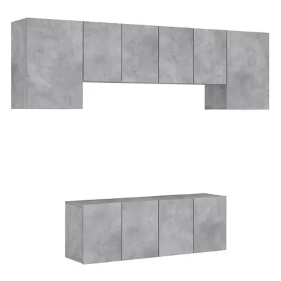 (concrete grey) vidaXL TV Wall Units Piece Floating TV Wall Unit TV Stand Engineered Wood