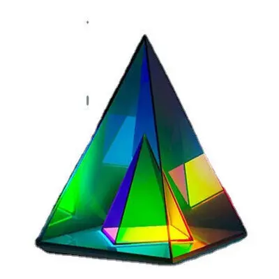 (Pyramid- S) Cube LED Color Table Lamp Cube Box Acrylic Color Table Lamp for Bedroom Living Room