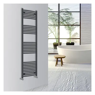 (Anthracite, 1800x500mm) Warmehaus Curved Bathroom Heated Towel Rail Warmer Radiator Central Hea