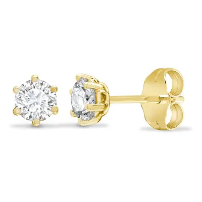 Jewelco London Solid 18ct Yellow Gold Claw Set Round G SI1 0.75ct Diamond Solitaire Stud Earring