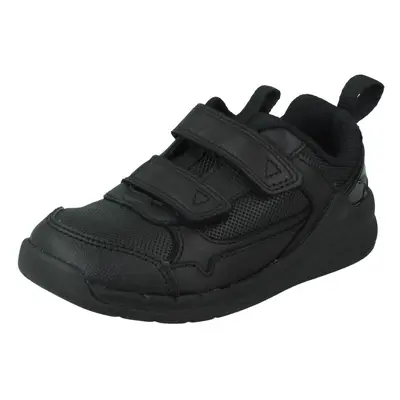 (Black, UK 13.5 Child) Boys Clarks Hook & Loop Casual Trainers Orbit Sprint