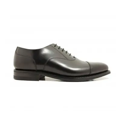 (7.5 (Adults')) Black G-Width Polished Leather G Width Mens Oxford Lace Up Shoes