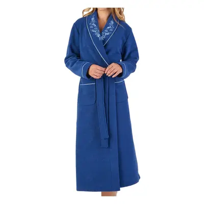 (Navy, - UK 24/26) Slenderella Womens Shawl Collar Boucle Fleece Dressing Gown