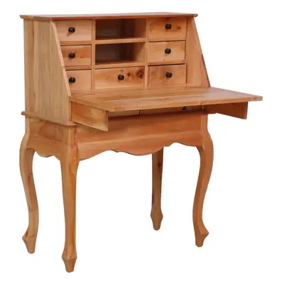 vidaXL Solid Mahogany Wood Secretary Desk Writing Secretair Classical Desk