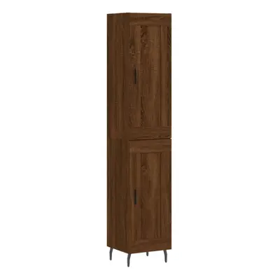 (brown oak, wood door) vidaXL Highboard Sideboard Tall Storage Cabinet Side Cabinet Engineered W