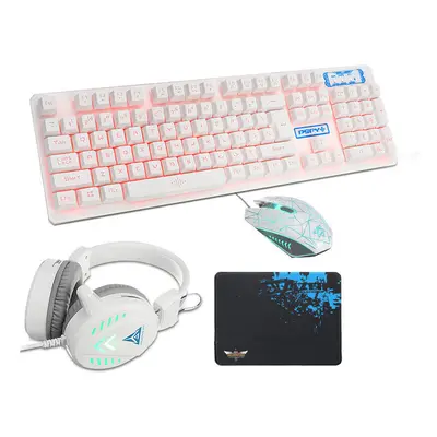 (White) Keys Gaming Keyboard Waterproof design USB Wired Multimedia RGB Backlit and LED Gaming H