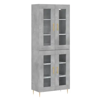 (concrete grey, glass doors) vidaXL Highboard Sideboard Tall Storage Cabinet Side Cabinet Engine