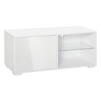 HOMCOM High Gloss TV Stand Storage Cabinet Shelves for Living Room