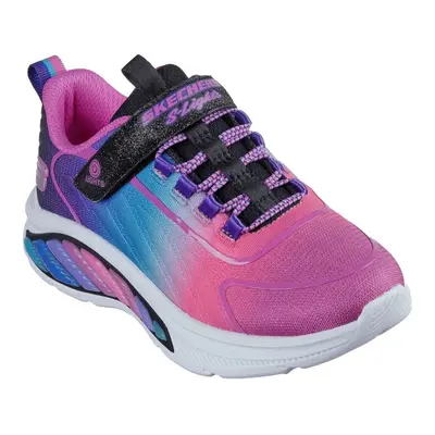 (2 UK, Black/Multicoloured) Skechers Girls Cruisers Rainbow Trainers