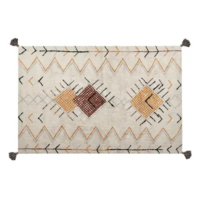 Cotton Area Rug x cm Beige BOLAY