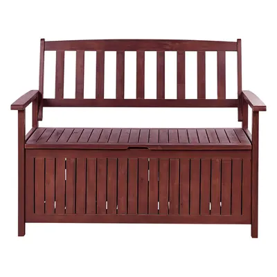 Garden Bench SOVANA cm with Storage Acacia Wood Dark Red